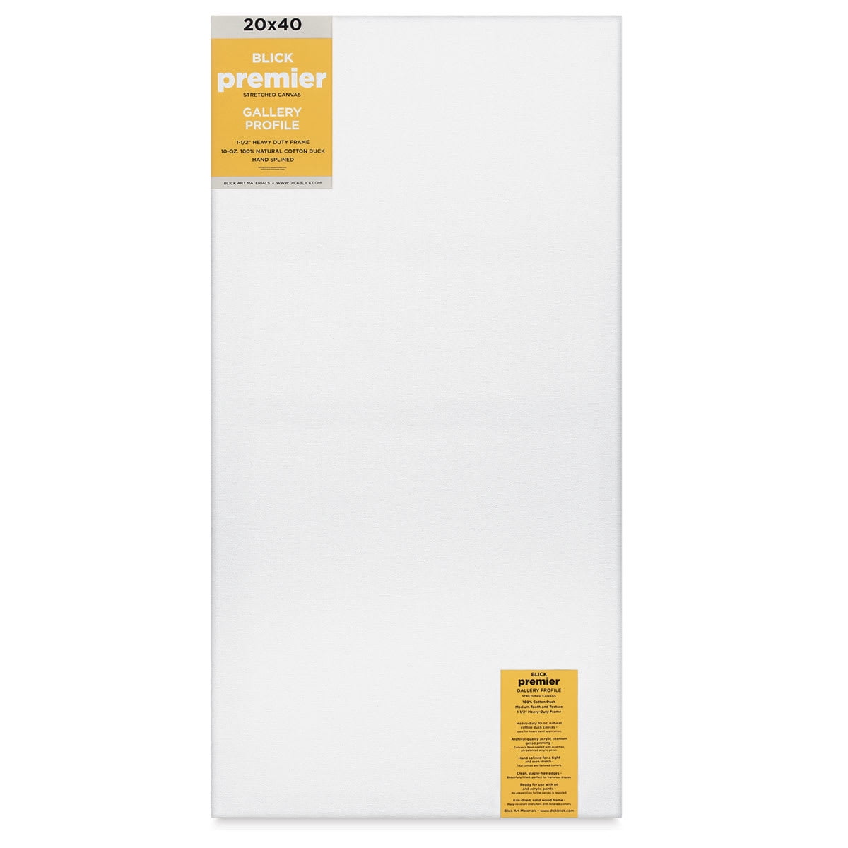 Blick Premier Stretched Cotton Canvas - Gallery Profile, Splined, 20" x 40"