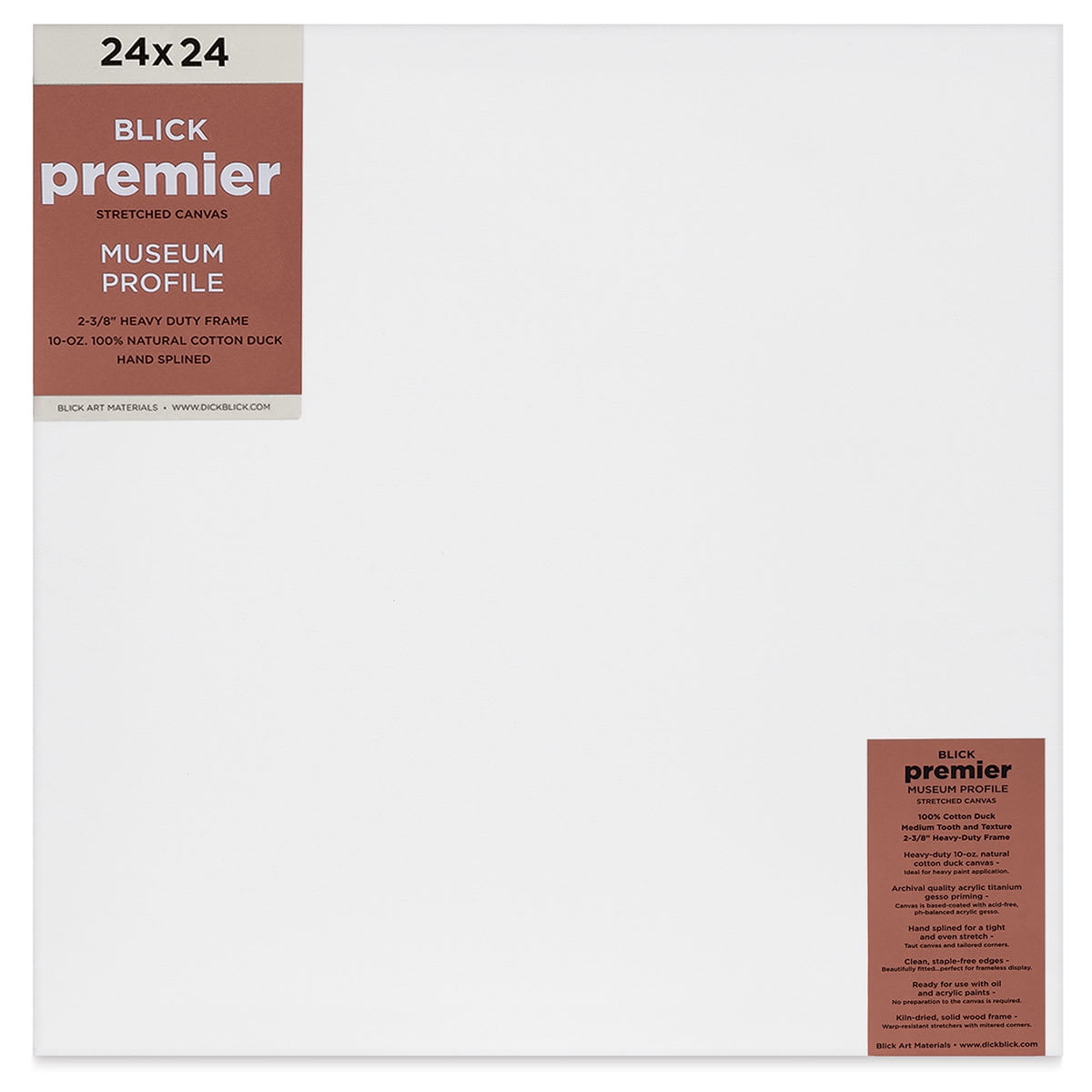 Blick Premier Stretched Cotton Canvas - Museum Profile, Splined, 24" x 24"