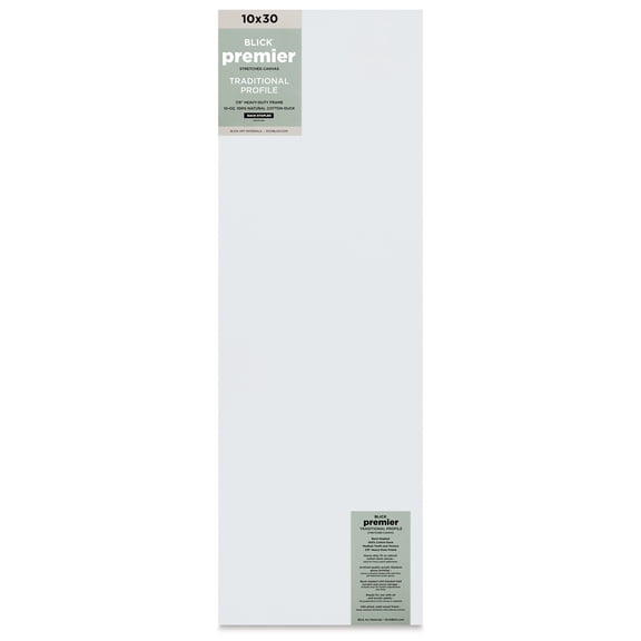 Blick Premier Stretched Cotton Canvas - Traditional Profile, Back-Stapled, 10" x 30"