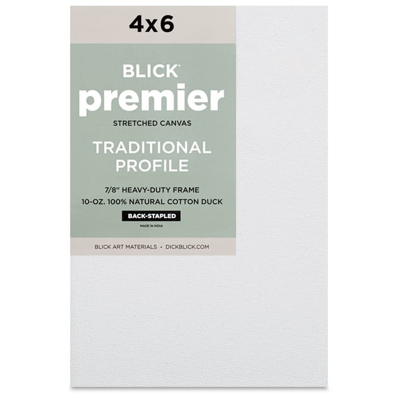 Blick Premier Stretched Cotton Canvas - Traditional Profile, Back-Stapled, 4" x 6"