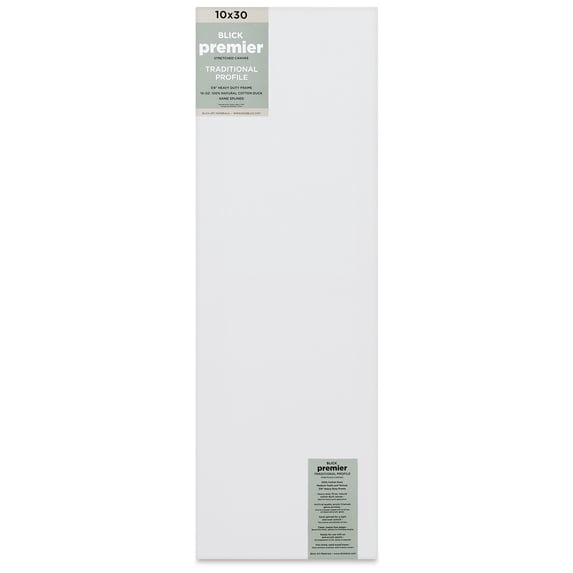 Blick Premier Stretched Cotton Canvas - Traditional Profile, Splined, 10" x 30"