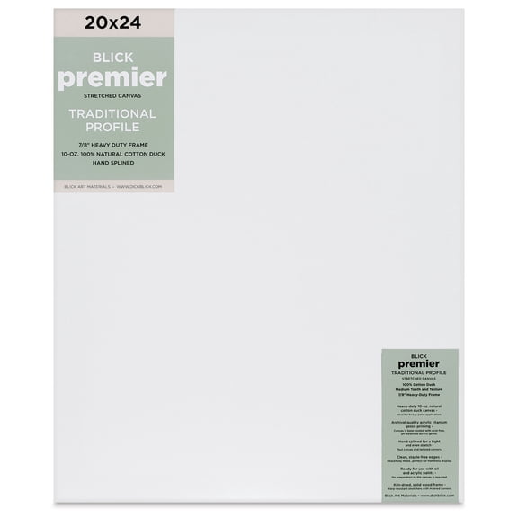 Blick Premier Stretched Cotton Canvas - Traditional Profile, Splined, 20" x 24"