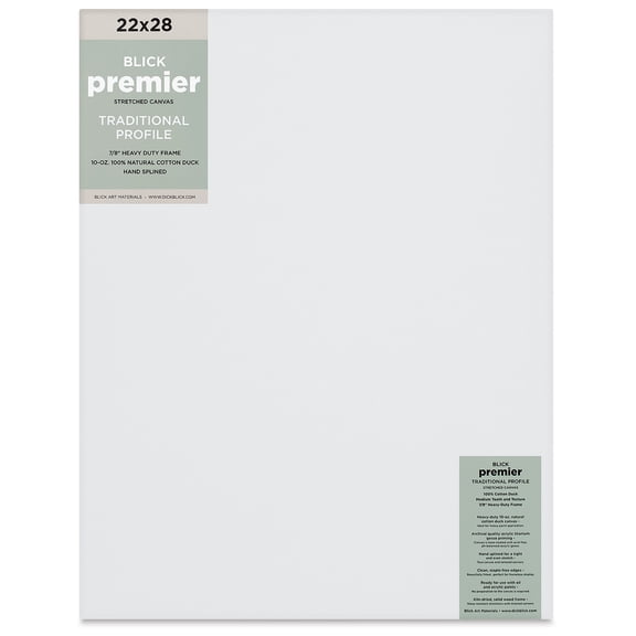 Blick Premier Stretched Cotton Canvas - Traditional Profile, Splined, 22" x 28"