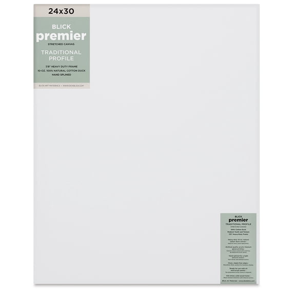 Blick Premier Stretched Cotton Canvas - Traditional Profile, Splined, 24" x 30"