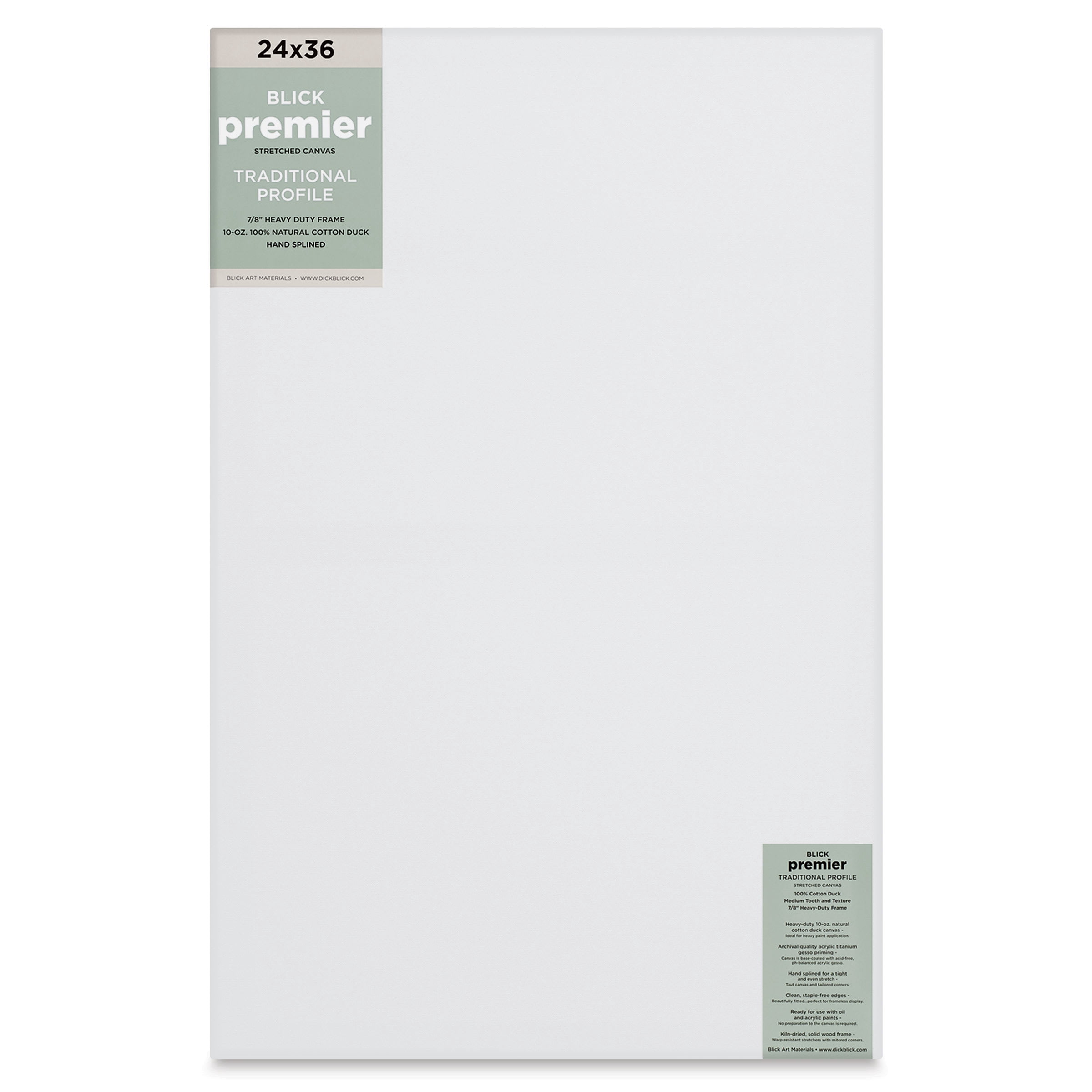Blick Premier Stretched Cotton Canvas - Traditional Profile, Splined, 24" x 36"