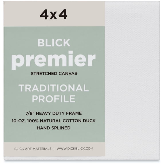 Blick Premier Stretched Cotton Canvas - Traditional Profile, Splined, 4" x 4"