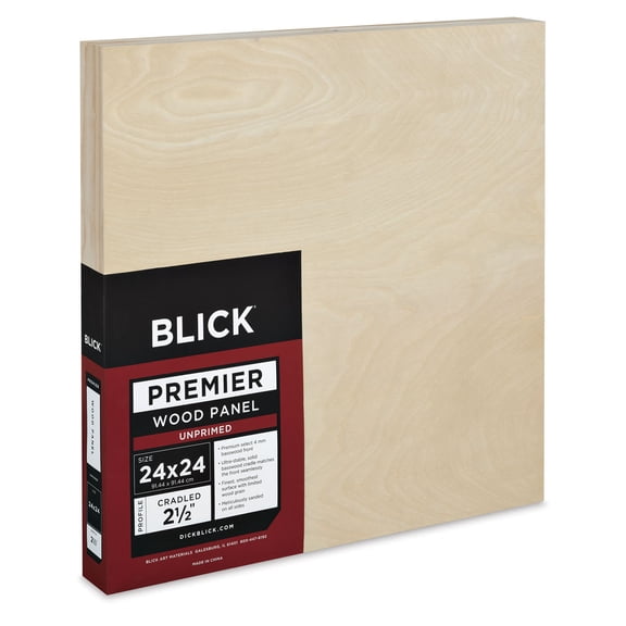 Blick Premier Wood Panel - 24" x 24", 2-1/2" Extra Deep Profile, Cradled