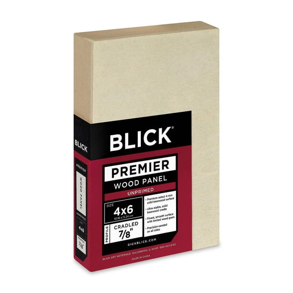 Blick Premier Wood Panel - 4" x 6", 7/8" Traditional Profile, Cradled