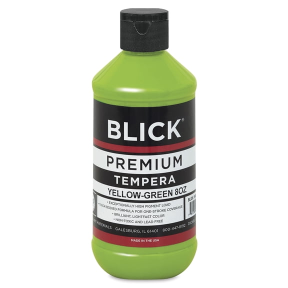 Blick Premium Grade Tempera - Yellow-Green, 8 oz bottle