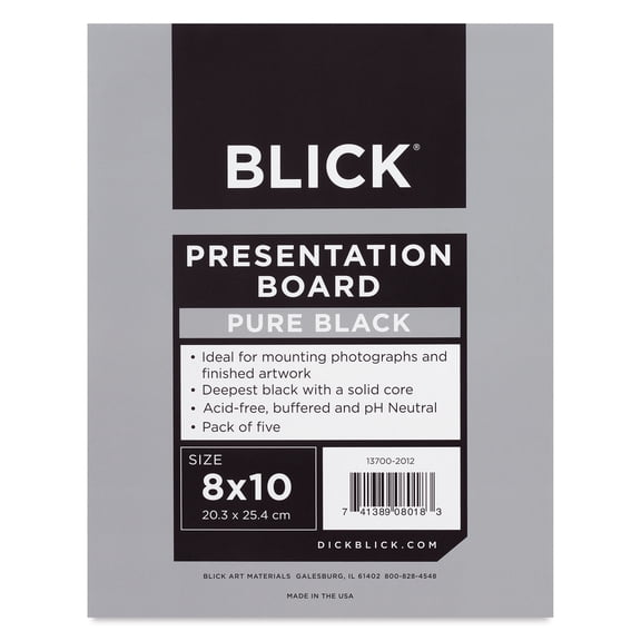 Blick Presentation Board Pack - 8" x 10", Pure Black, Pkg of 5