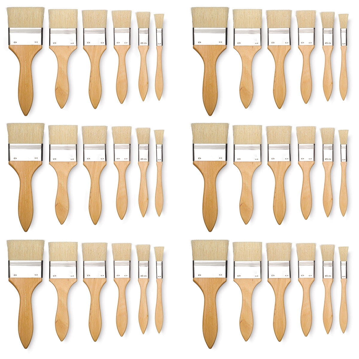 Blick Scholastic White Bristle Brush Class Pack - Gesso, Classpack of 36 Brushes
