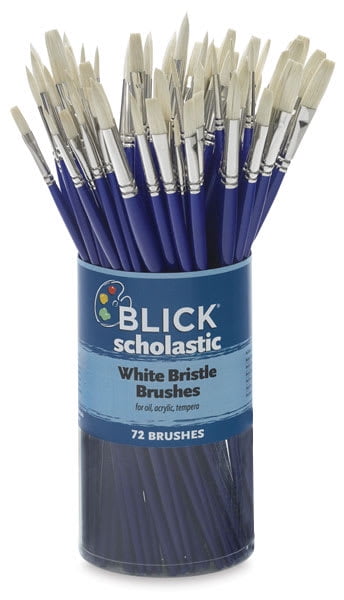 Blick Scholastic White Bristle Brush Set - Assorted, Set of 72