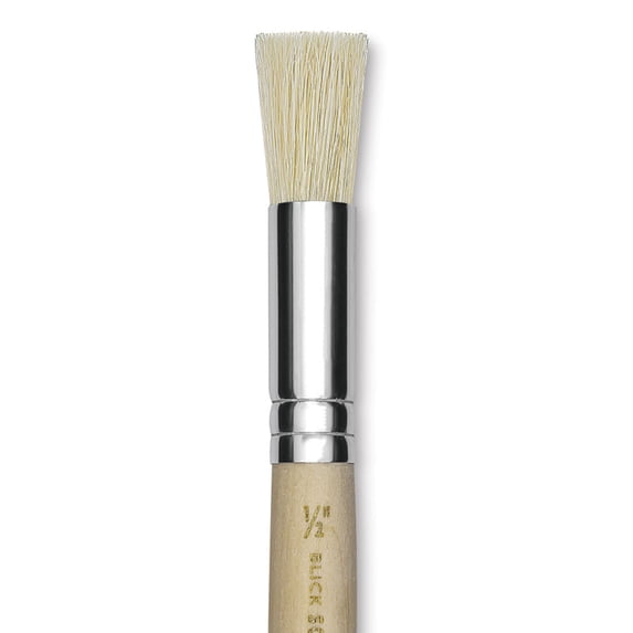 Blick Scholastic White Bristle Brush - Stencil Brush, 1/2"