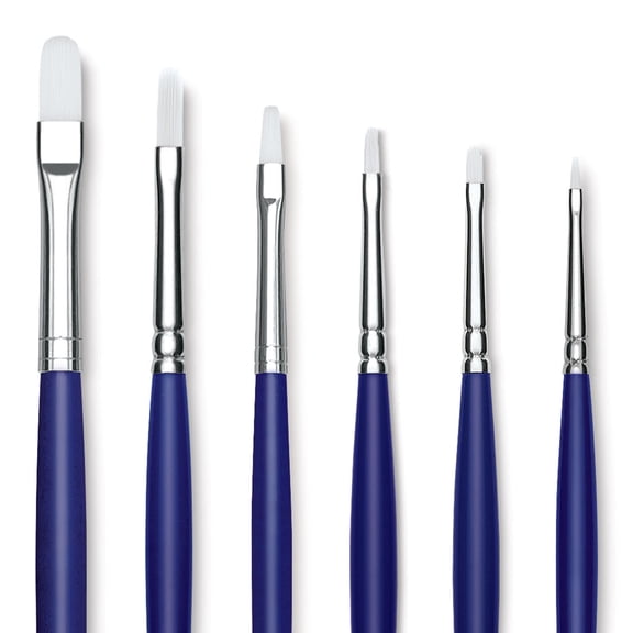 Blick Scholastic Wonder White Brush Set - Filbert, Long Handle, Set of 6