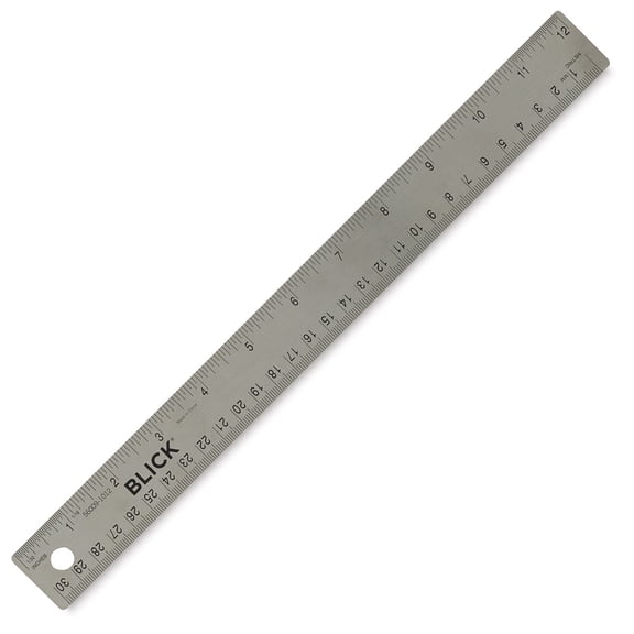 Blick Stainless Steel Ruler - 12", cork backed