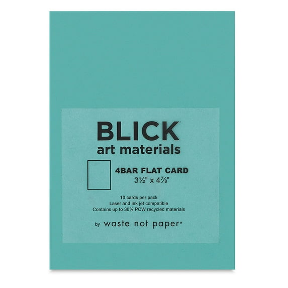Blick Cards and Envelopes - 4 Bar Flat Card, Pool, 3-1/2" x 4-7/8", Pkg of 10
