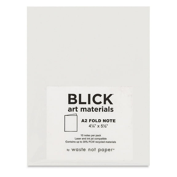 Blick Cards and Envelopes - A2 Folded Card, Pure White, 4-1/4" x 5-1/2", Pkg of 10