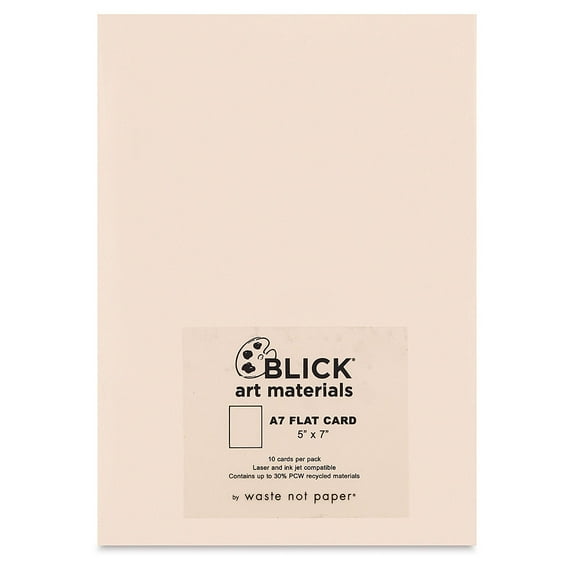 Blick Cards and Envelopes - A7 Flat Card, Luxe Blush, 5" x 7", Pkg of 10.