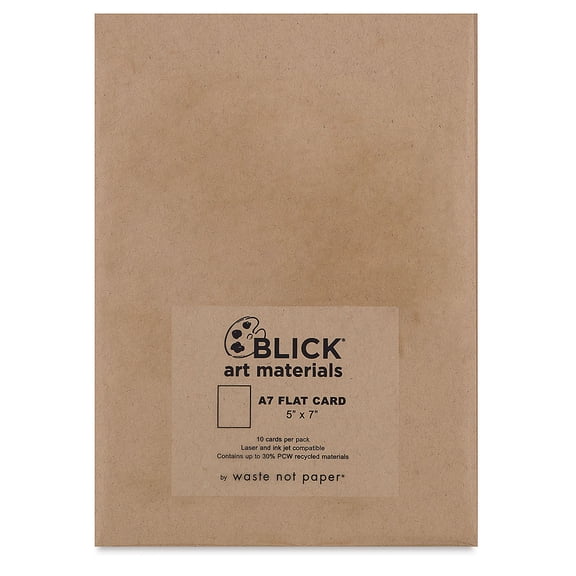 Blick Cards and Envelopes - A7 Flat Card, Paper Bag, 5" x 7", Pkg of 10