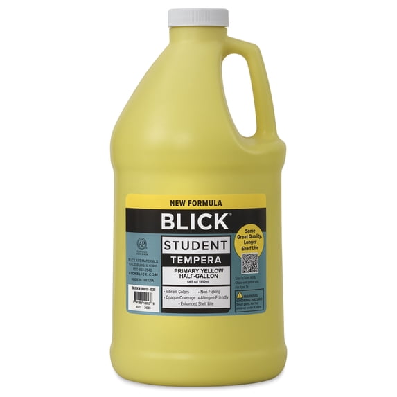 Blick Student Tempera Paint - Primary Yellow, 64 oz bottle
