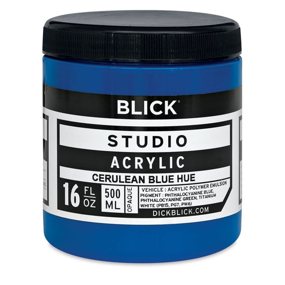 Blick Studio Acrylics - Cerulean Blue Hue,  16 oz jar