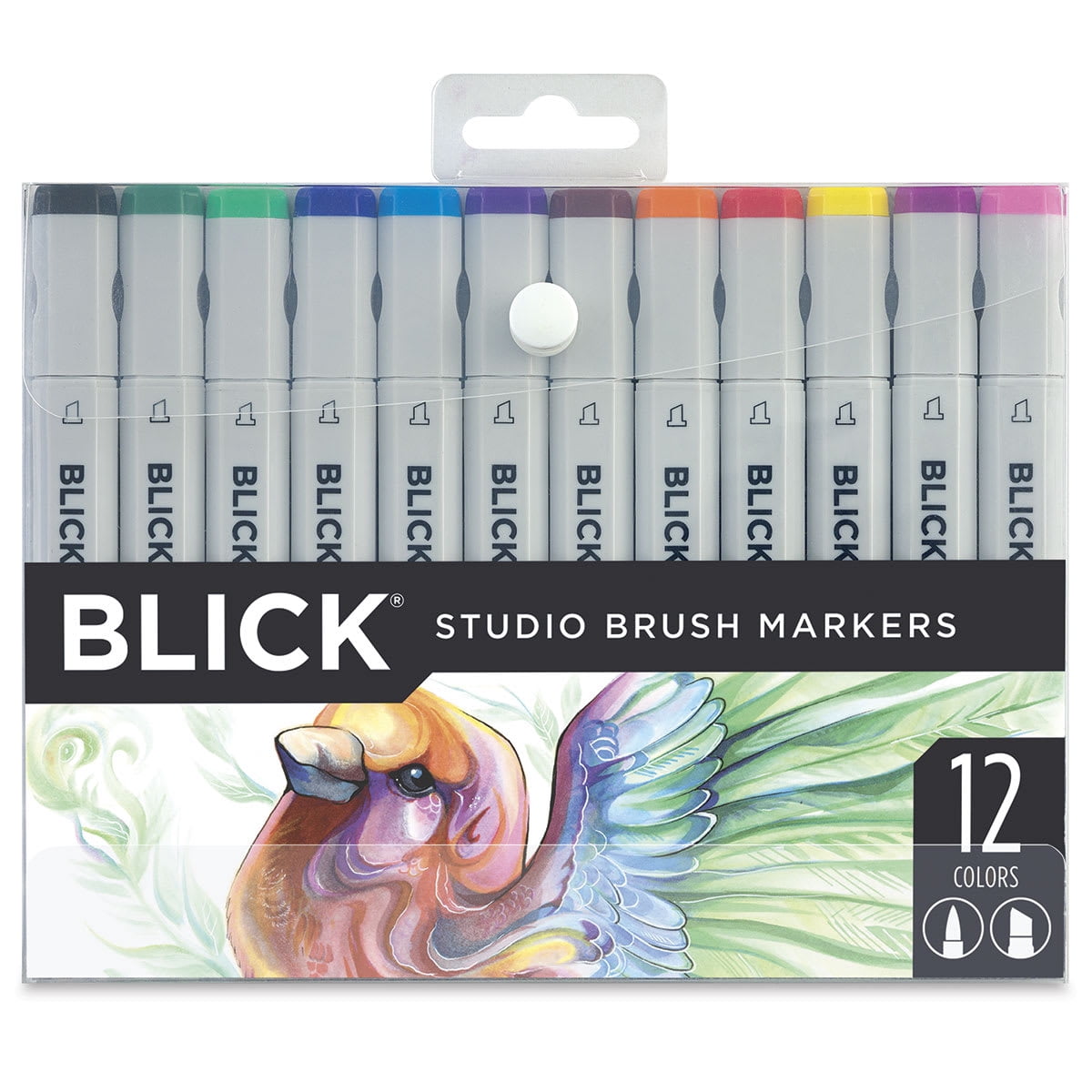 Blick Studio Brush Markers - Set of 12, Assorted Colors