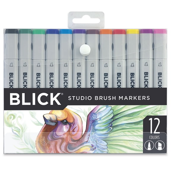 Blick Studio Brush Markers - Set of 12, Assorted Colors
