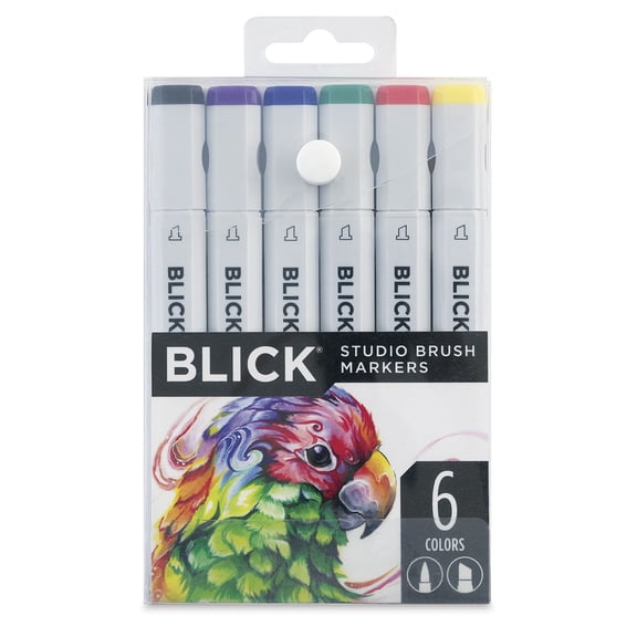 Blick Studio Brush Markers - Set of 6, Assorted Colors