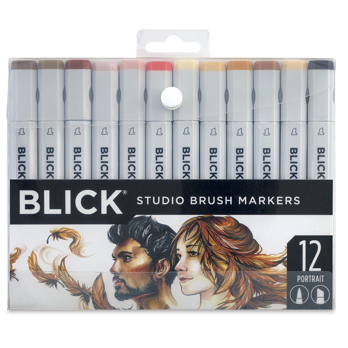Blick Studio Brush Markers -  Set of 12, Portrait Colors