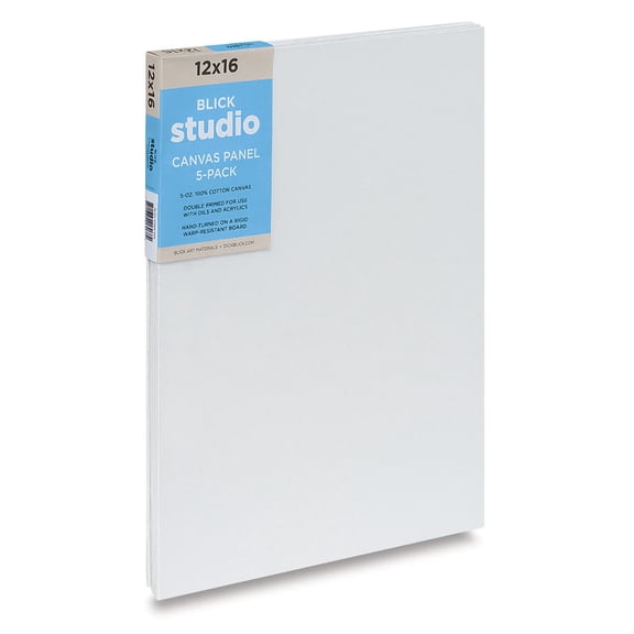Blick Studio Cotton Canvas Panels - 12" x 16", Pkg of 5