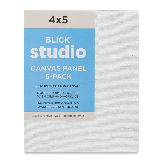 Blick Studio Cotton Canvas Panels - 4" x 5", Pkg of 5