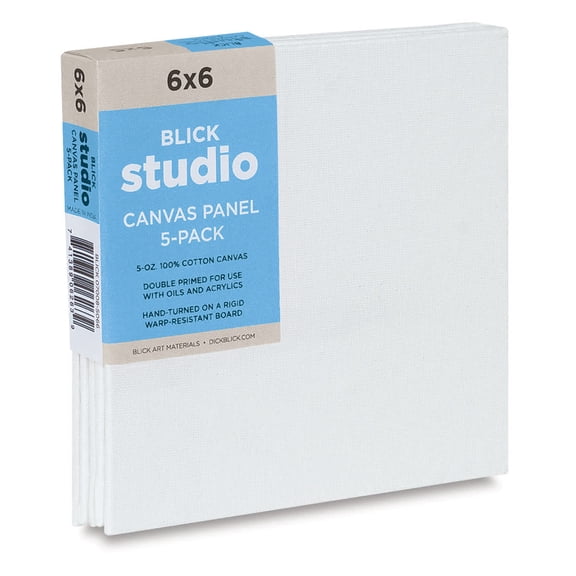 Blick Studio Cotton Canvas Panels - 6" x 6", Pkg of 5