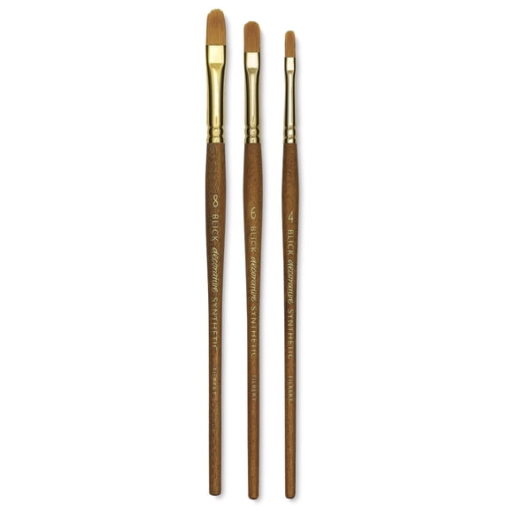 Blick Studio Decorative Brush Set - Filbert, Short Handle, Set of 3