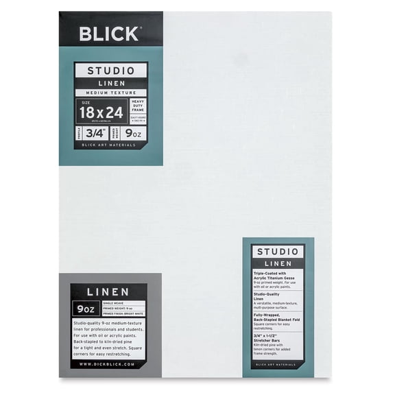 Blick Studio Linen Stretched Canvas - 18" x 24", Traditional 3/4" Profile