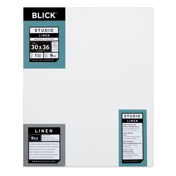 Blick Studio Linen Stretched Canvas - 30" x 36", Gallery 1-1/2" Profile