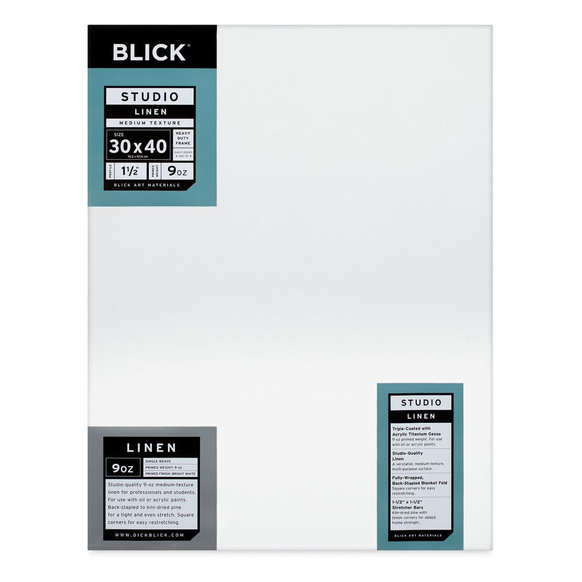 Blick Studio Linen Stretched Canvas - 30" x 40", Gallery 1-1/2" Profile