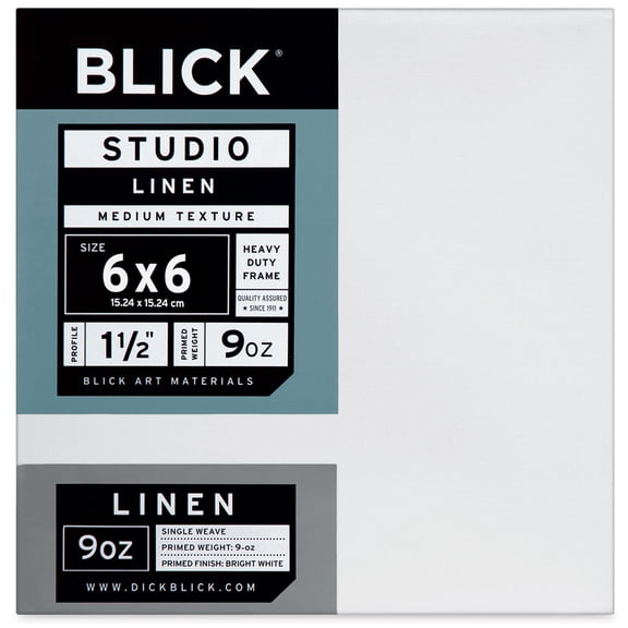 Blick Studio Linen Stretched Canvas - 6" x 6", Gallery 1-1/2" Profile
