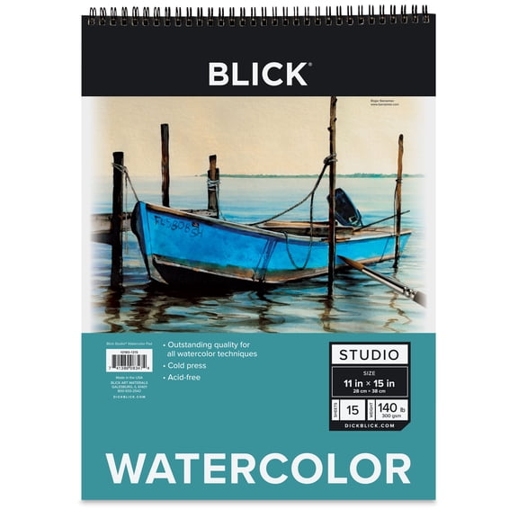 Blick Studio Watercolor Pad - 11" x 15", 140 lb, Spiral-bound, 15 Sheets