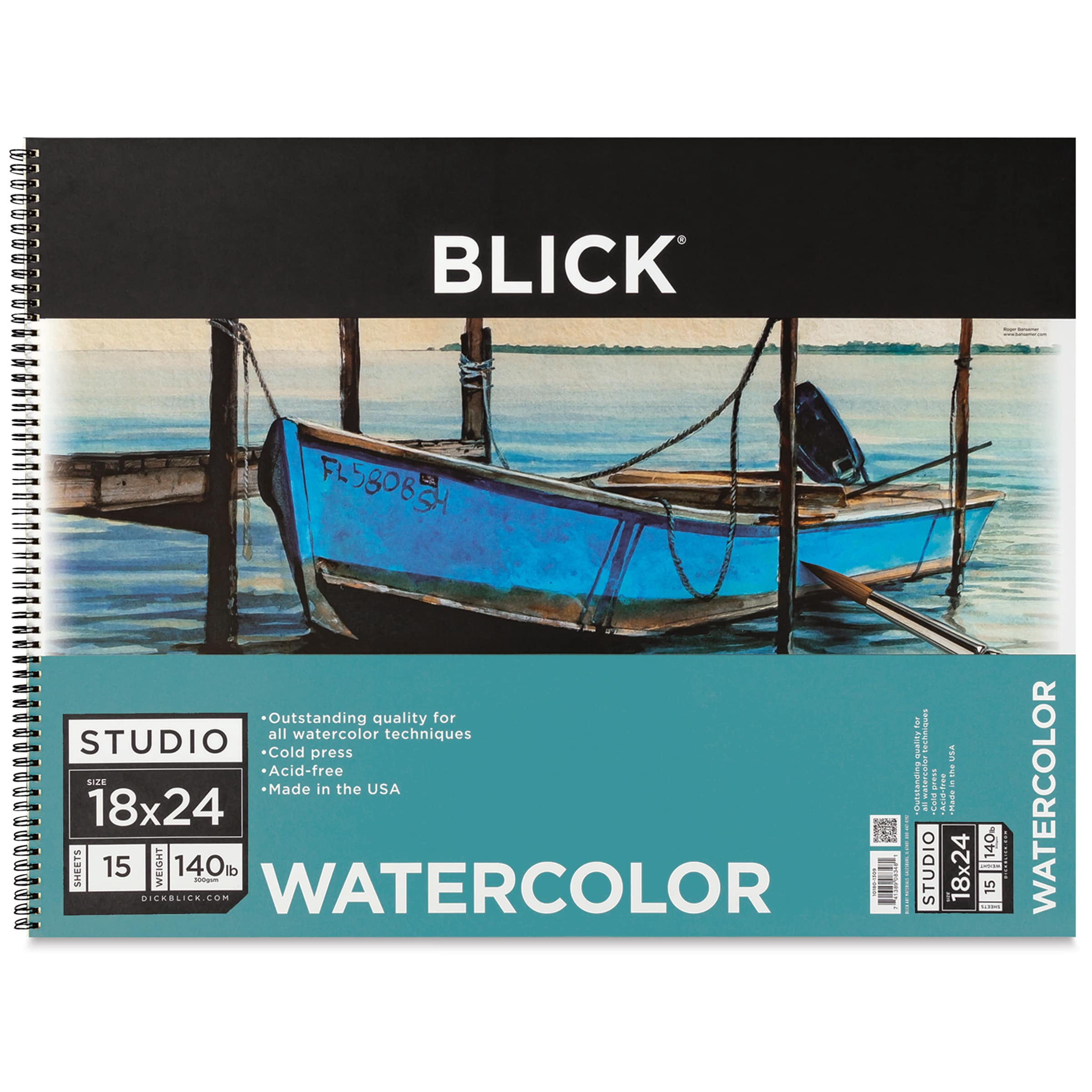 Blick Studio Watercolor Pad - 18" x 24", 140 lb, Spiral-bound, 15 Sheets