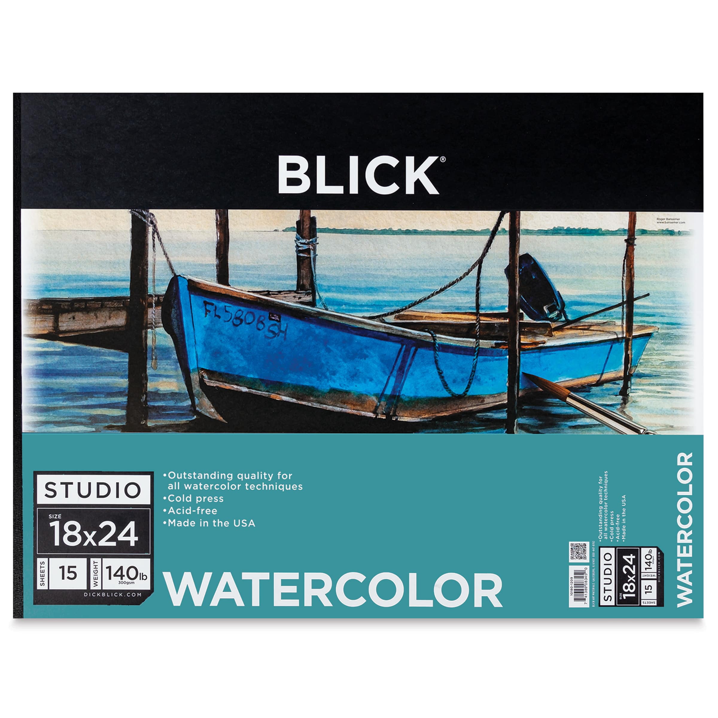 Blick Studio Watercolor Pad - 18" x 24", 140 lb, Tapebound, 15 Sheets