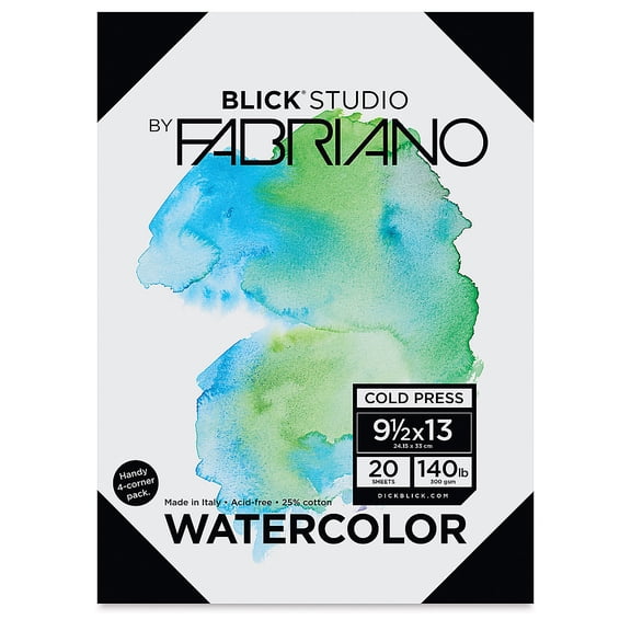 Blick Studio Watercolor Papers - Cold Press, 9-1/2" x 13", 20 Sheets