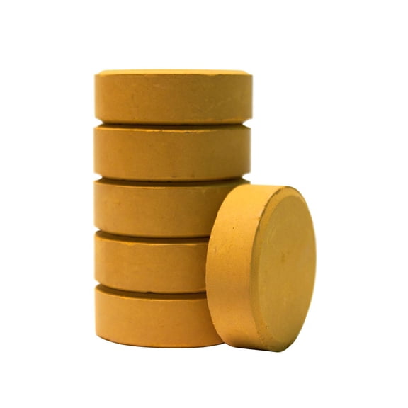 Jack Richeson 1591461 Large Tempera Cakes, 2.25 x 0.68 in., Yellow Ochre - Pack of 6