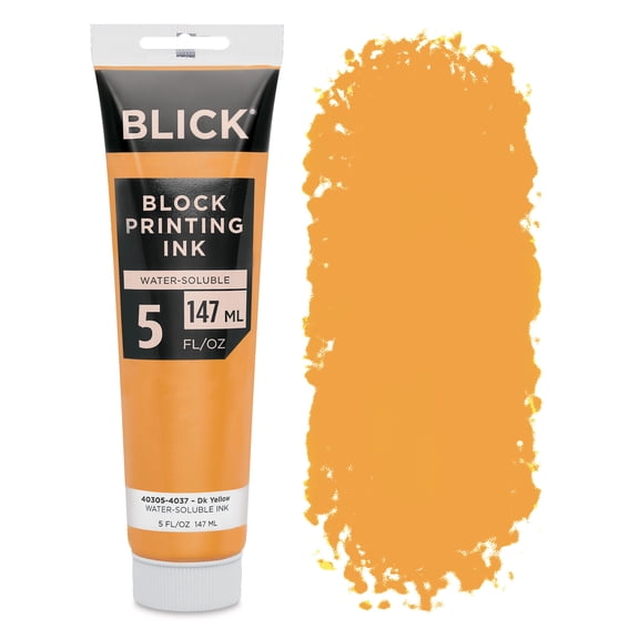 Blick Water-Soluble Block Printing Ink - Dark Yellow, 5 oz Tube