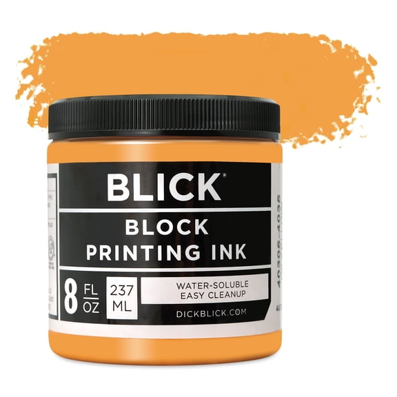 Blick Water-Soluble Block Printing Ink - Dark Yellow, 8 oz Jar