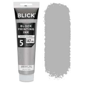 Blick Water-Soluble Block Printing Ink - Silver, 5 oz Tube