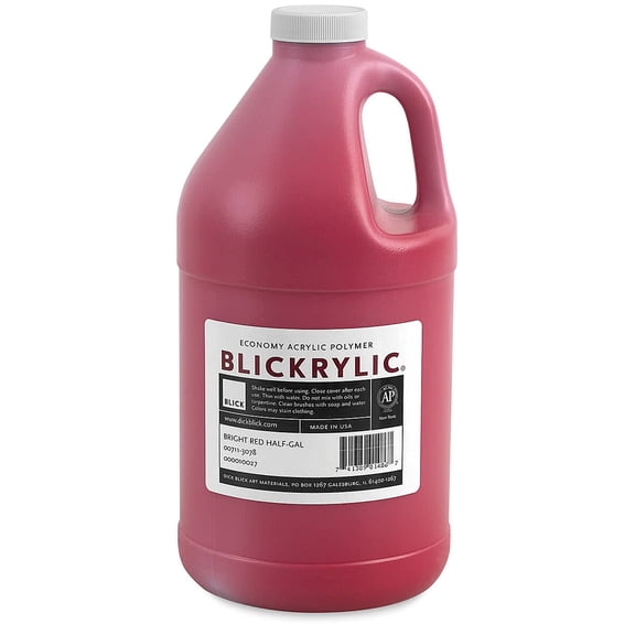 Blickrylic Student Acrylics - Bright Red, Half Gallon