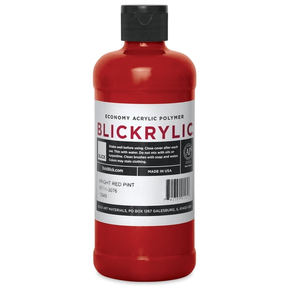 Blickrylic Student Acrylics - Bright Red, Pint