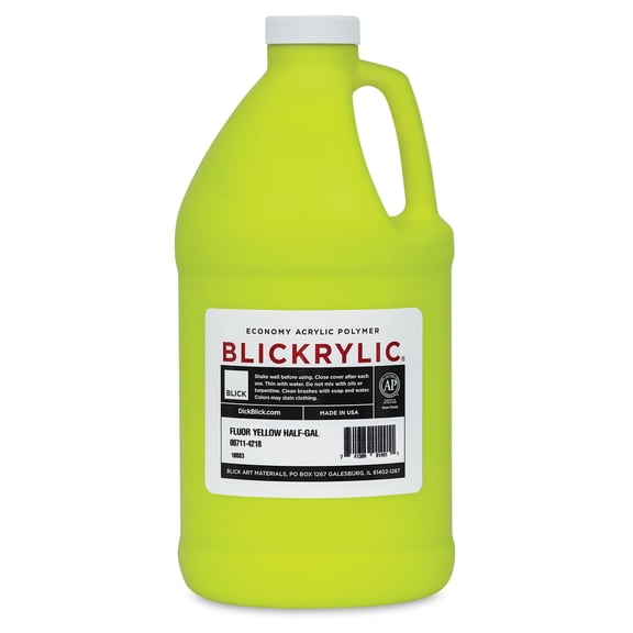 Blickrylic Student Acrylics - Fluorescent Yellow, Half Gallon