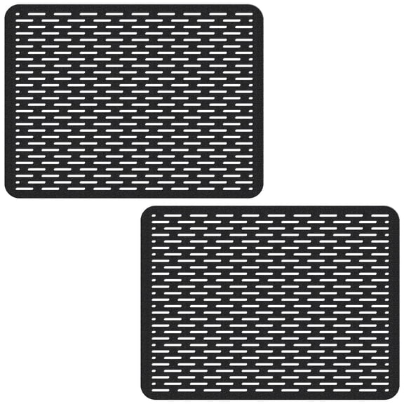 Bligli 15.7x11.8inch Kitchen Sink Mat, PVC Eco-Friendly Bottom Protector with Fast Drain & Anti-Slip, Black