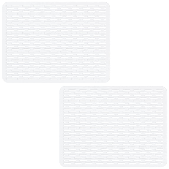 Bligli 15.7x11.8inch Kitchen Sink Mat, PVC Eco-Friendly Bottom Protector with Fast Drain & Anti-Slip, Clear